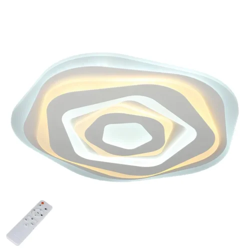 Люстра с пультом LED Carmonetti OML-05507-120 Omnilux белая на 1 лампу, основание белое в стиле хай-тек с пультом