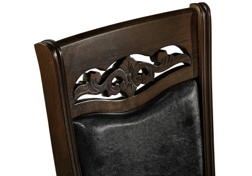 Стул Drage cappuccino 1612 Woodville, чёрный/искусственная кожа, ножки/массив гевеи дерево/коричневый капучино, размеры - ****480*560 фото 6