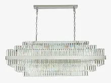 Люстра подвесная 31148/S nickel Newport прозрачная на 48 ламп, основание никель в стиле американский модерн классика 