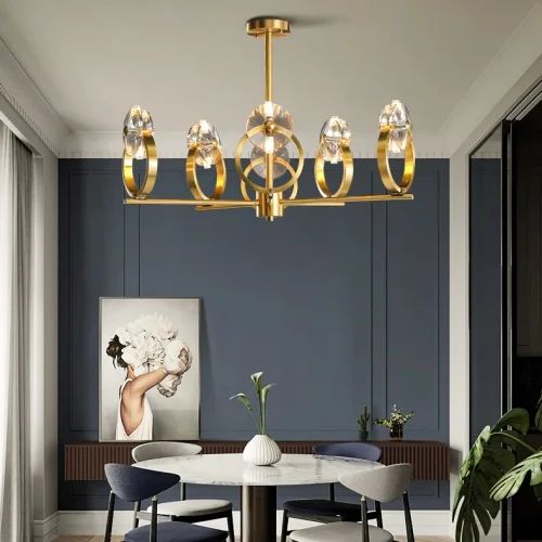 Люстра потолочная ADONICA CH B L12 193013-23 ImperiumLoft прозрачная на 12 ламп, основание латунь в стиле современный фото 10