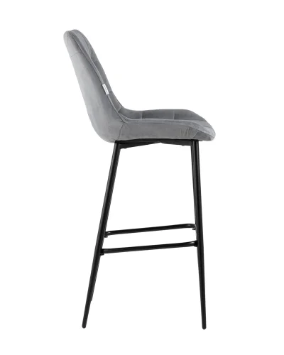 Стул барный Флекс велюр серый УТ000025268 Stool Group, серый/велюр, ножки/металл/чёрный, размеры - ****510*580 фото 3