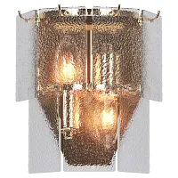 Бра LSP-8711 Lussole прозрачный 2 лампы, основание золотое в стиле современный 