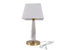 Настольная лампа 11401/T gold Newport белая 1 лампа, основание прозрачное металл в стиле американский современный классический 