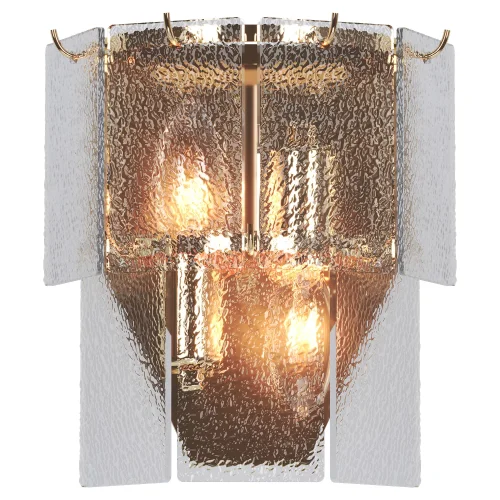 Бра LSP-8711 Lussole прозрачный на 2 лампы, основание золотое в стиле современный 