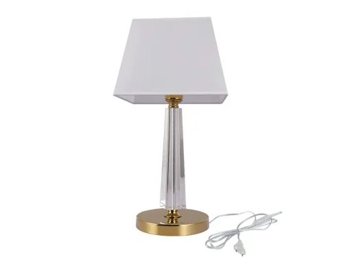 Настольная лампа 11401/T gold Newport белая 1 лампа, основание прозрачное металл в стиле американский современный классический 