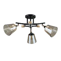 Люстра потолочная Glassy A5078PL-3BK Arte Lamp янтарная на 3 лампы, основание чёрное в стиле современный классический 
