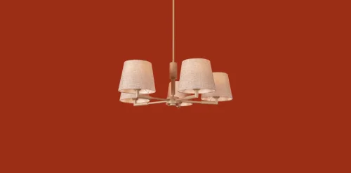 Люстра на штанге Butler FR2057PL-05BG Freya бежевая на 5 ламп, основание бежевое в стиле кантри американский классический фото 8