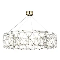 Светильник подвесной LED Gravetta SL6602.203.72 ST-Luce хром прозрачный на 1 лампу, основание золотое в стиле минимализм хай-тек капли