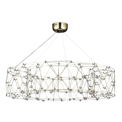 Светильник подвесной LED Gravetta SL6602.203.72 ST-Luce хром прозрачный на 1 лампу, основание золотое в стиле минимализм хай-тек капли Светильник подвесной LED Gravetta SL6602.203.72 ST-Luce хром прозрачный на 1 лампу, основание золотое в стиле минимализм хай-тек капли