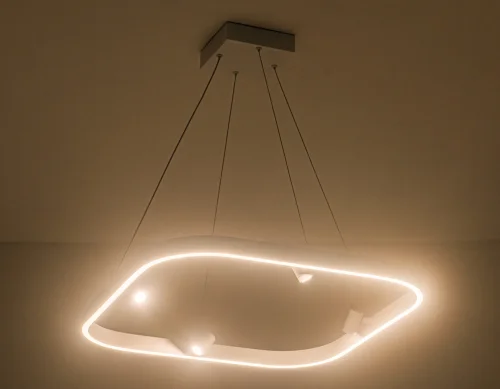 Светильник подвесной LED FL5802 Ambrella light белый 1 лампа, основание белое в стиле современный хай-тек квадраты фото 4