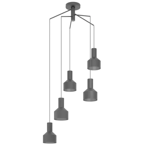 Светильник подвесной Casibare 99553 Eglo чёрный 5 ламп, основание чёрное в стиле современный каскад