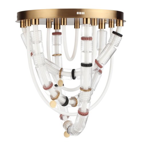 Люстра потолочная LED Collier 5455/80CL Odeon Light прозрачная на 1 лампу, основание латунь античное бронза в стиле современный 