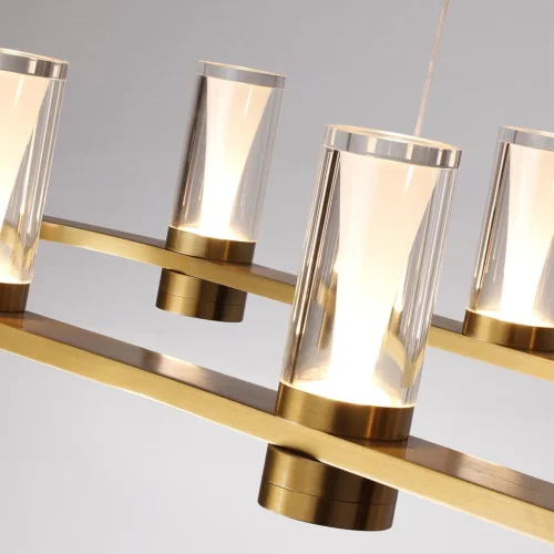 Светильник подвесной LED Defance 7144/65L Odeon Light прозрачный на 12 ламп, основание бронзовое в стиле классический современный овал фото 6