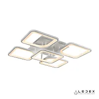 Люстра потолочная LED с пультом Pluto 9905/5 WH iLedex белая на 1 лампу, основание белое в стиле современный хай-тек с пультом квадраты