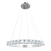 Светильник подвесной LED Tiffany 10204/800 Chrome LOFT IT прозрачный 1 лампа, основание хром в стиле современный кольца