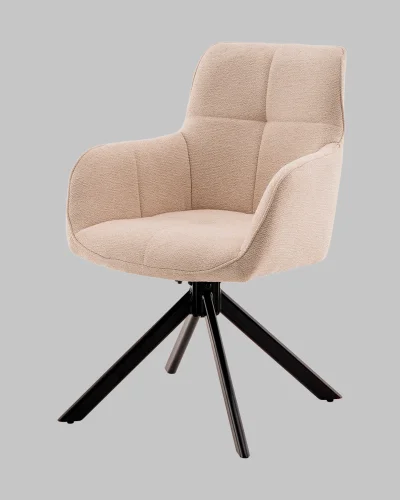 Стул обеденный Edme,  кремовый УТ000040785 Stool Group, кремовый/рогожка, ножки/металл/чёрный, размеры - *860**** фото 3