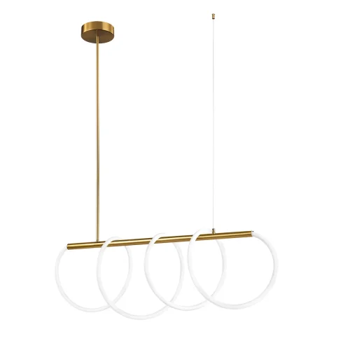 Светильник подвесной LED Thread 10388P/A Brass LOFT IT белый на 1 лампу, основание бронзовое в стиле хай-тек современный минимализм линейный гибкий неон фото 4