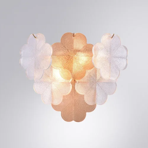Бра Mallika A4077AP-2GO Arte Lamp янтарный прозрачный на 2 лампы, основание золотое в стиле флористика современный  фото 2