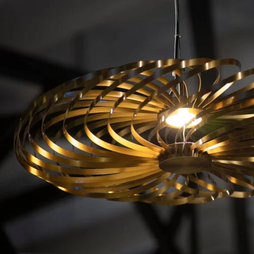 Светильник подвесной LED Spring 4680-1P Favourite золотой на 1 лампу, основание чёрное в стиле современный фото 4
