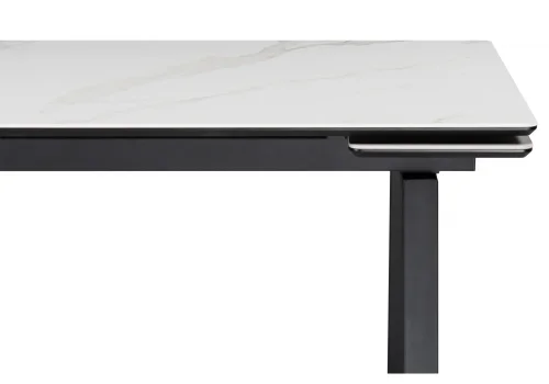 Керамический стол Джек 140(200)х80 белый мрамор alpin white / черный 612899 Woodville столешница белая из керамика фото 5