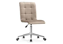Компьютерное кресло Квадро бежевое / хром 539658 Woodville, бежевый/велюр, ножки/металл/хром, размеры - *960***420*570