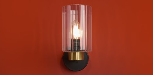 Бра Ombre FR2051WL-01BBS1 Freya прозрачный на 1 лампу, основание чёрное в стиле классический фото 6 Бра Ombre FR2051WL-01BBS1 Freya прозрачный на 1 лампу, основание чёрное в стиле классический фото 6