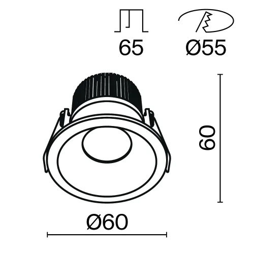 Светильник точечный LED Zoom DL034-01-06W3K-B Maytoni чёрный на 1 лампу, основание чёрное в стиле современный фото 2