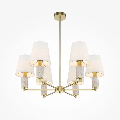 Люстра на штанге Lira MOD483PL-06BS Maytoni белая на 6 ламп, основание латунь в стиле современный фото 4