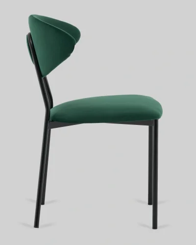 Стул обеденный Квинси велюр зеленый УТ000041638 Stool Group, зелёный/велюр, ножки/металл/чёрный, размеры - ***** фото 4