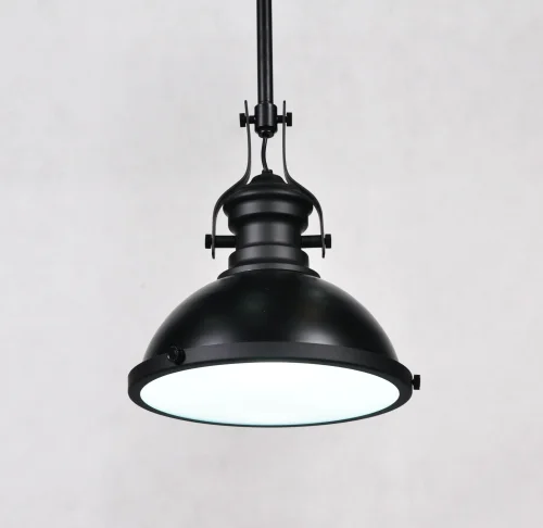 Светильник подвесной Eligio LDP 6863-1 BK+WT Lumina Deco чёрный 1 лампа, основание чёрное в стиле лофт  фото 4