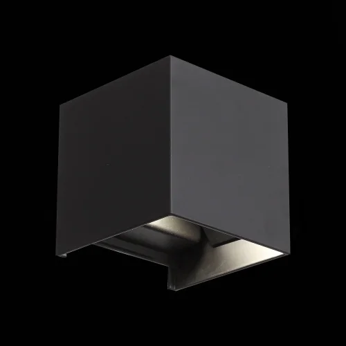 Настенный светильник LED уличный Staffa SL560.401.02 ST-Luce уличный IP54 чёрный на 2 лампы, плафон чёрный в стиле минимализм хай-тек LED