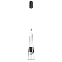Светильник подвесной LED Lump 5044/12L Odeon Light прозрачный 1 лампа, основание хром чёрное в стиле современный трубочки