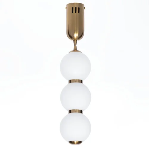 Светильник подвесной LED Балу CL207033 Citilux белый 1 лампа, основание бронзовое в стиле современный молекула шар фото 4