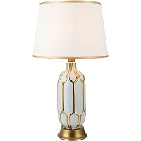 Настольная лампа Gwendoline TL0291A-T Toplight белая 1 лампа, основание белое золотое металл керамика в стиле классический 