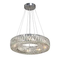 Светильник подвесной V5342-9/8S Vitaluce без плафона на 8 ламп, основание хром в стиле современный классический кольца