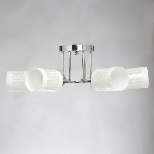 Люстра потолочная Олимпия 106010506 DeMarkt белая на 6 ламп, основание хром в стиле современный  фото 3