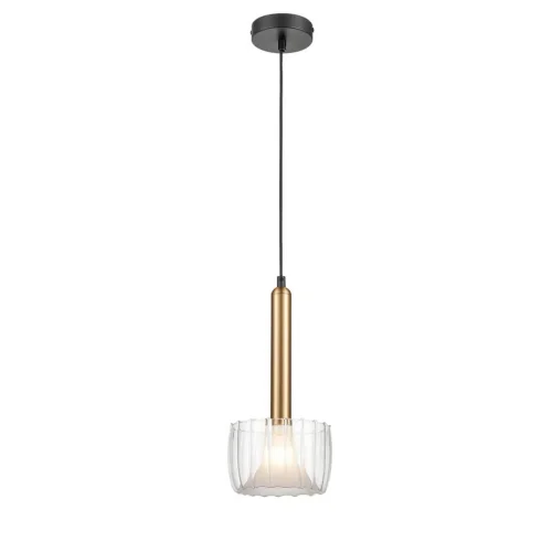 Светильник подвесной Kelly VL5454P01 Vele Luce прозрачный на 1 лампу, основание чёрное в стиле современный 