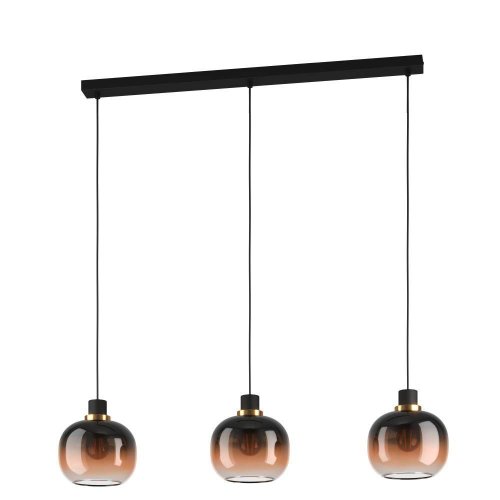 Светильник подвесной Oilella 99615 Eglo чёрный коричневый 3 лампы, основание чёрное в стиле современный 