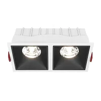 Светильник точечный Alfa LED DL043-02-15W4K-SQ-WB Maytoni чёрный белый 2 лампы, основание белое чёрное в стиле модерн 
