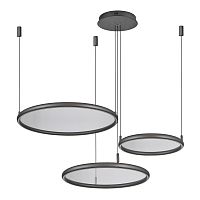 Светильник подвесной LED с пультом Custer LSP-7424 Lussole белый на 1 лампу, основание серое в стиле хай-тек современный кольца с пультом