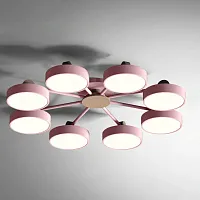 Люстра потолочная MOVE 8 Pink 178260-26 ImperiumLoft розовая на 8 ламп, основание розовое в стиле скандинавский 