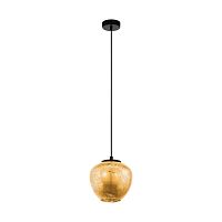 Светильник подвесной Priorat 39596 Eglo золотой 1 лампа, основание чёрное в стиле современный выдувное