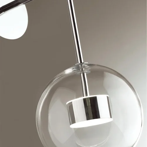 Бра LED Bubbles 4802/12WL Odeon Light прозрачный на 1 лампа, основание хром в стиле модерн шар фото 4