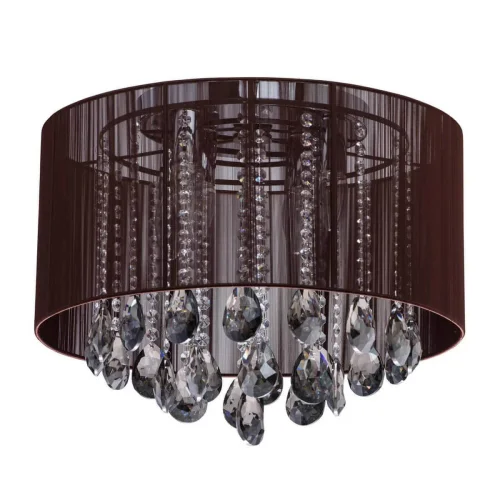 Люстра потолочная Жаклин 465014506 MW-Light коричневая на 6 ламп, основание хром в стиле классический 