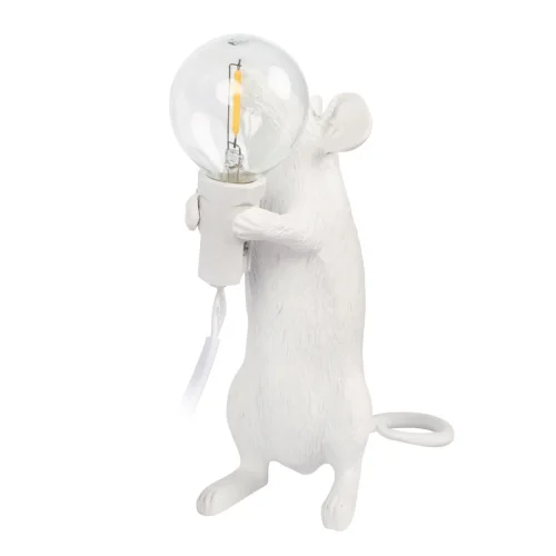 Настольная лампа Mouse 10313 White LOFT IT без плафона 1 лампа, основание белое смола в стиле современный  фото 5