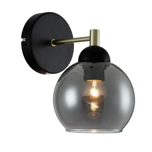 Бра Grappoli V000219 Indigo чёрный серый на 1 лампа, основание чёрное в стиле хай-тек 