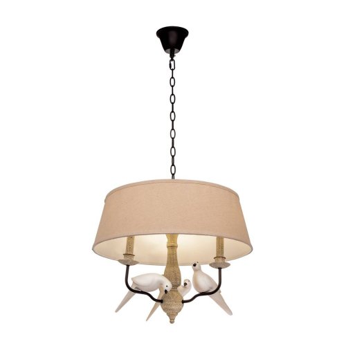 Люстра подвесная LOFT1029A-2 LOFT IT бежевая на 2 лампы, основание коричневое в стиле лофт птички