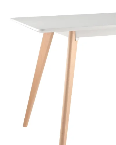 Стол обеденный FRANK 120*80, белый на дер. ножках УТ000000930 Stool Group столешница белая из мдф фото 5