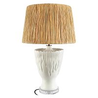 Настольная лампа Рафиа / Raffia 10497T LOFT IT коричневая на 1 лампу, основание белое керамика в стиле классический 