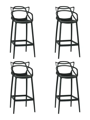 Стул барный набор 4 шт. SET-4 601CPP-LMZL MASTERS BAR, цвет сиденья черный (B-03) Dobrin, /полимер, ножки/пластик/чёрный, размеры - *1085***480*515 Стул барный набор 4 шт. SET-4 601CPP-LMZL MASTERS BAR, цвет сиденья черный (B-03) Dobrin, /полимер, ножки/пластик/чёрный, размеры - *1085***480*515
